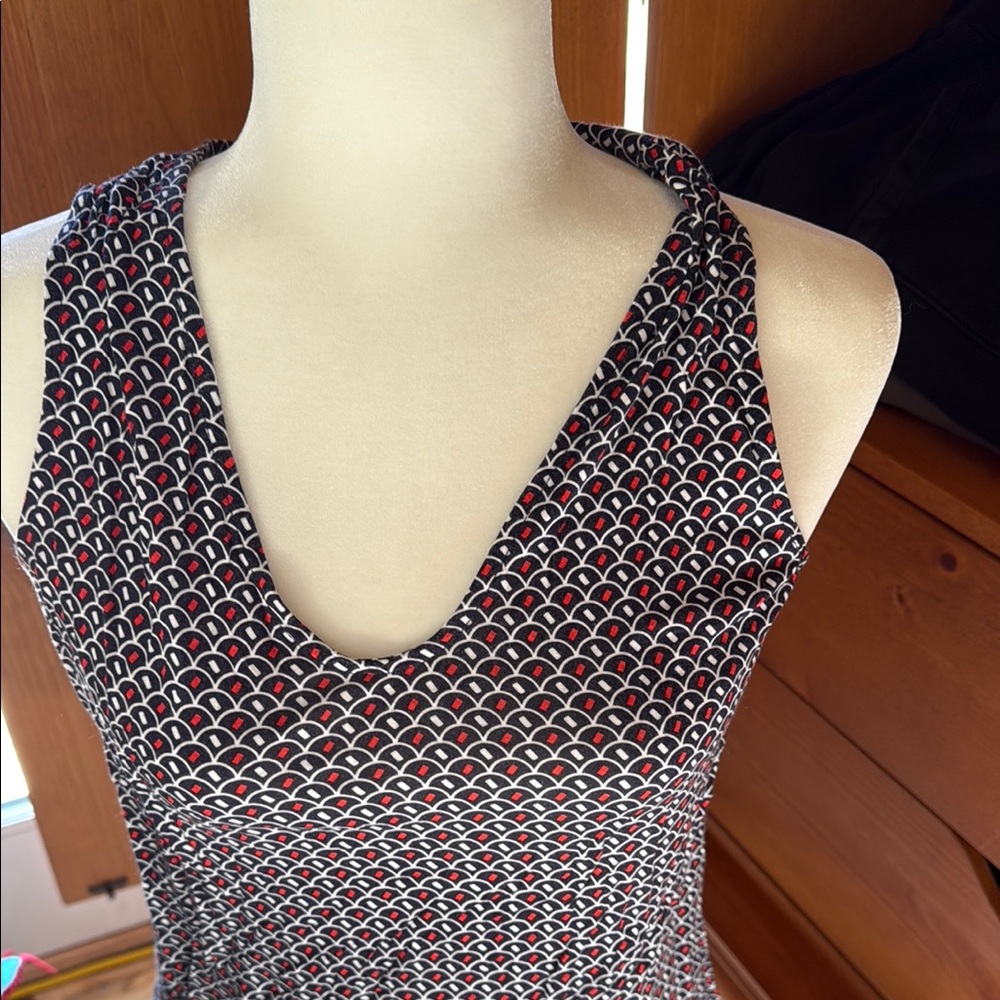 Banana Republic Black and Red Patterned Tank Top